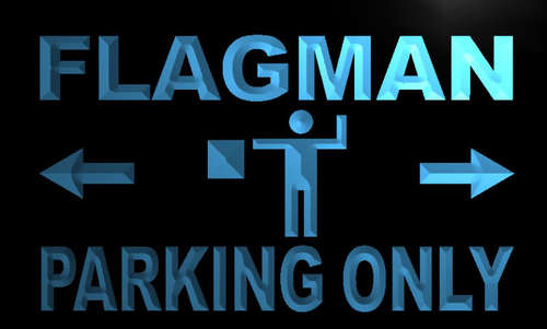 Flagman Parking Only Neon Light Sign